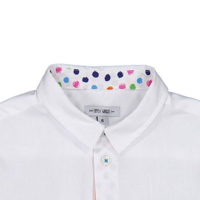 Boys and Arrows White Polka Dot Contrast Shirt