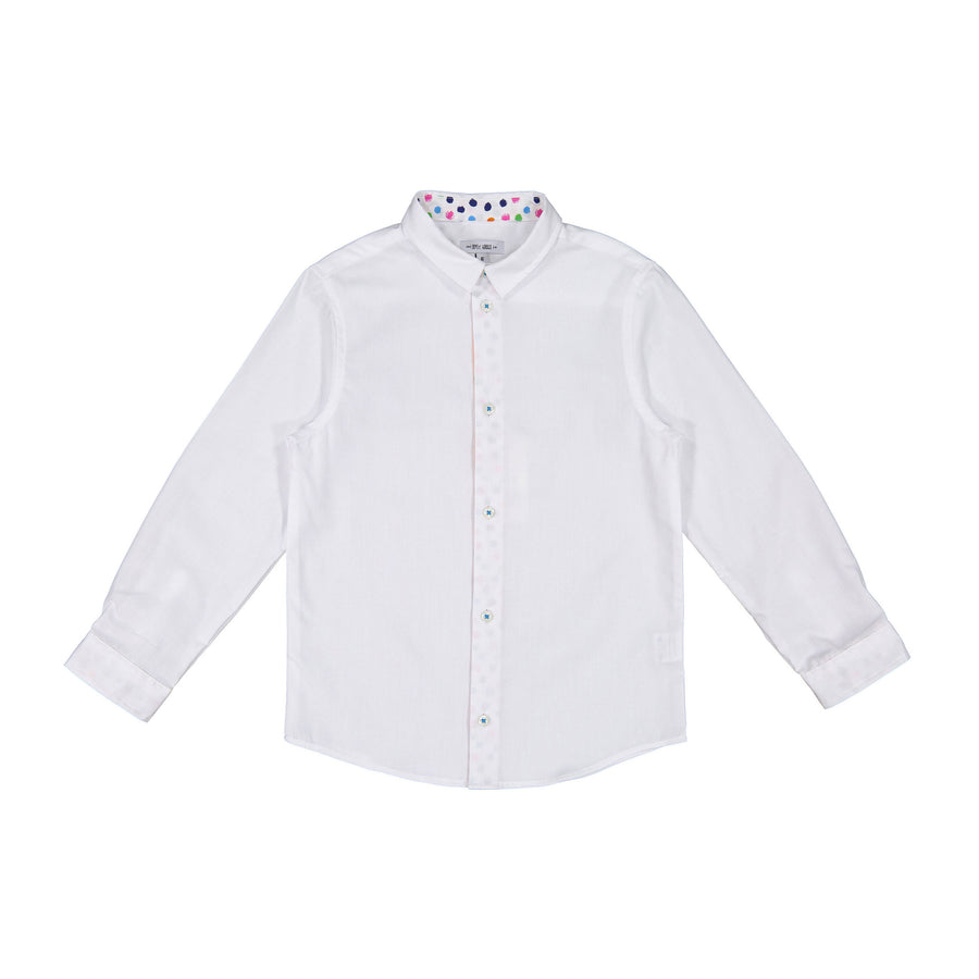 Boys and Arrows White Polka Dot Contrast Shirt