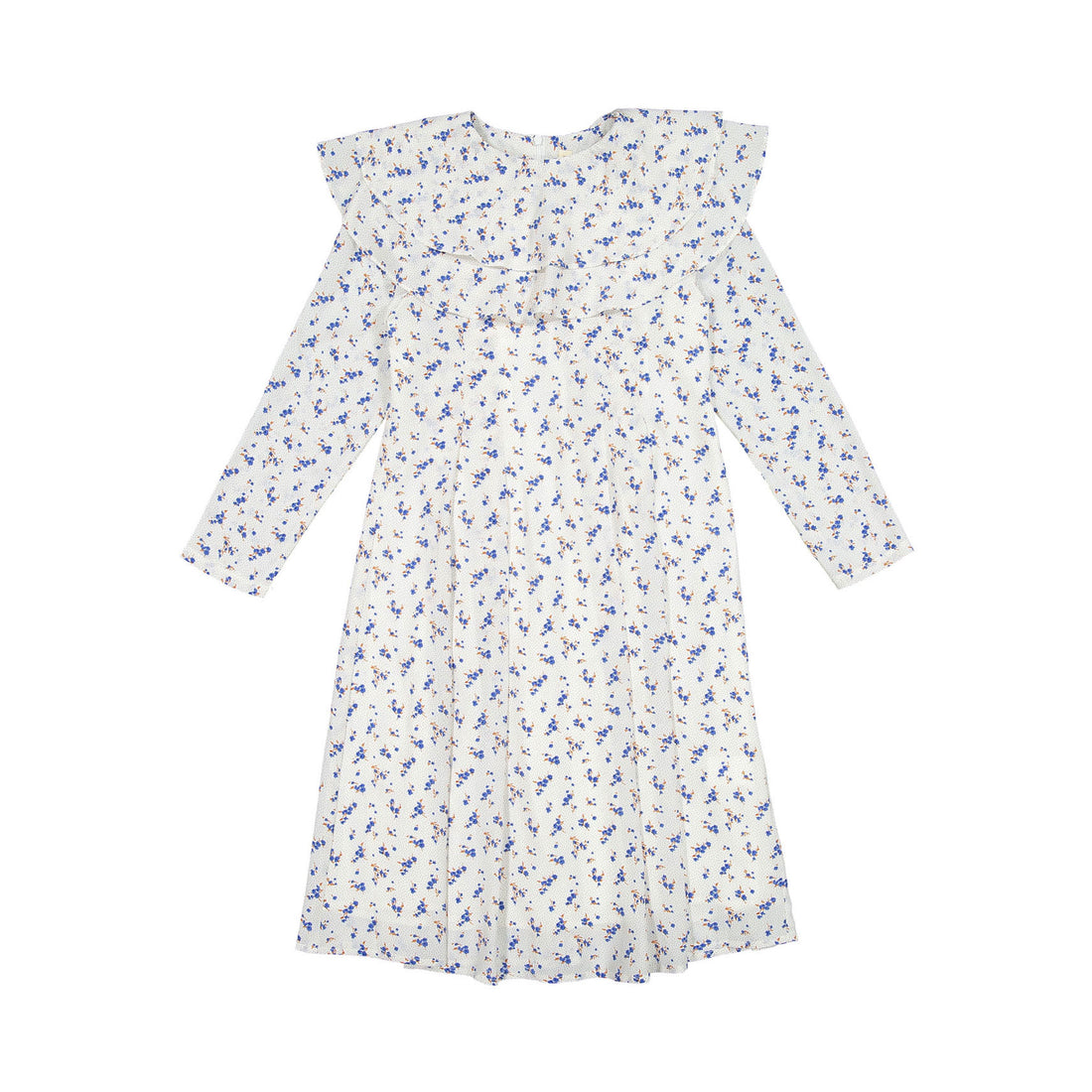 Ava and Lu Blue Floral Collared Dress