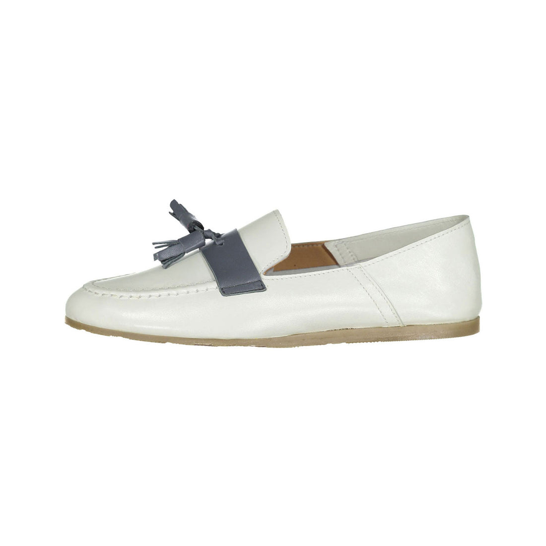 LADIDA White Leather Tassel Loafers