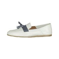 LADIDA White Leather Tassel Loafers
