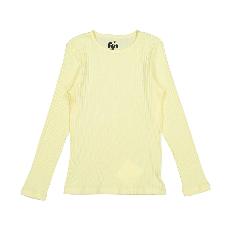 FYI Pale Yellow Wide Ribbed Tee