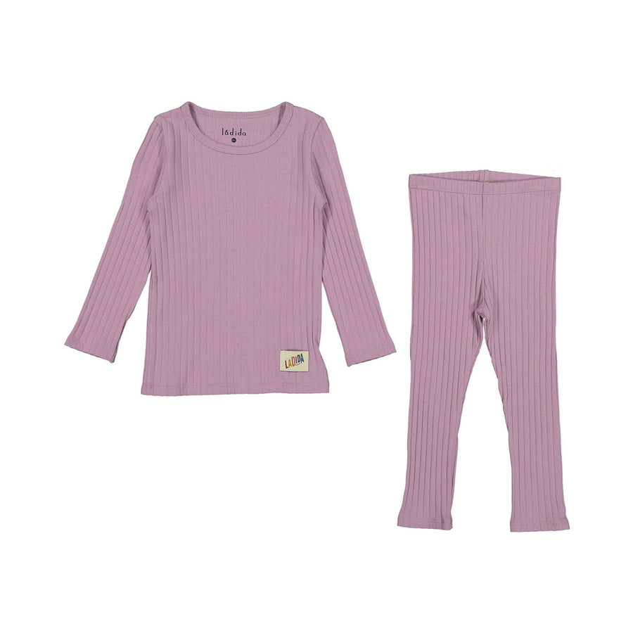 Ladida Lavender Ribbed Pajama Set