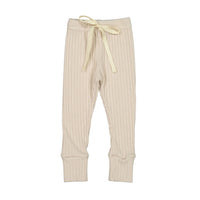 NUNUBIEL Beige Ribbed Knit Leggings