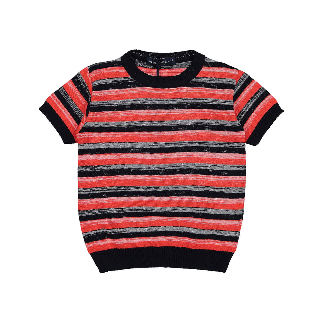 Manuelle Frank Red/Blue/White Striped Knit Top