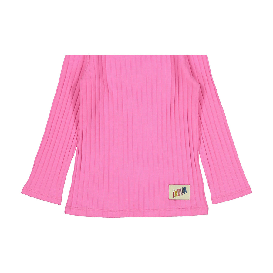 Ladida Hot Pink Ribbed Pajama Set