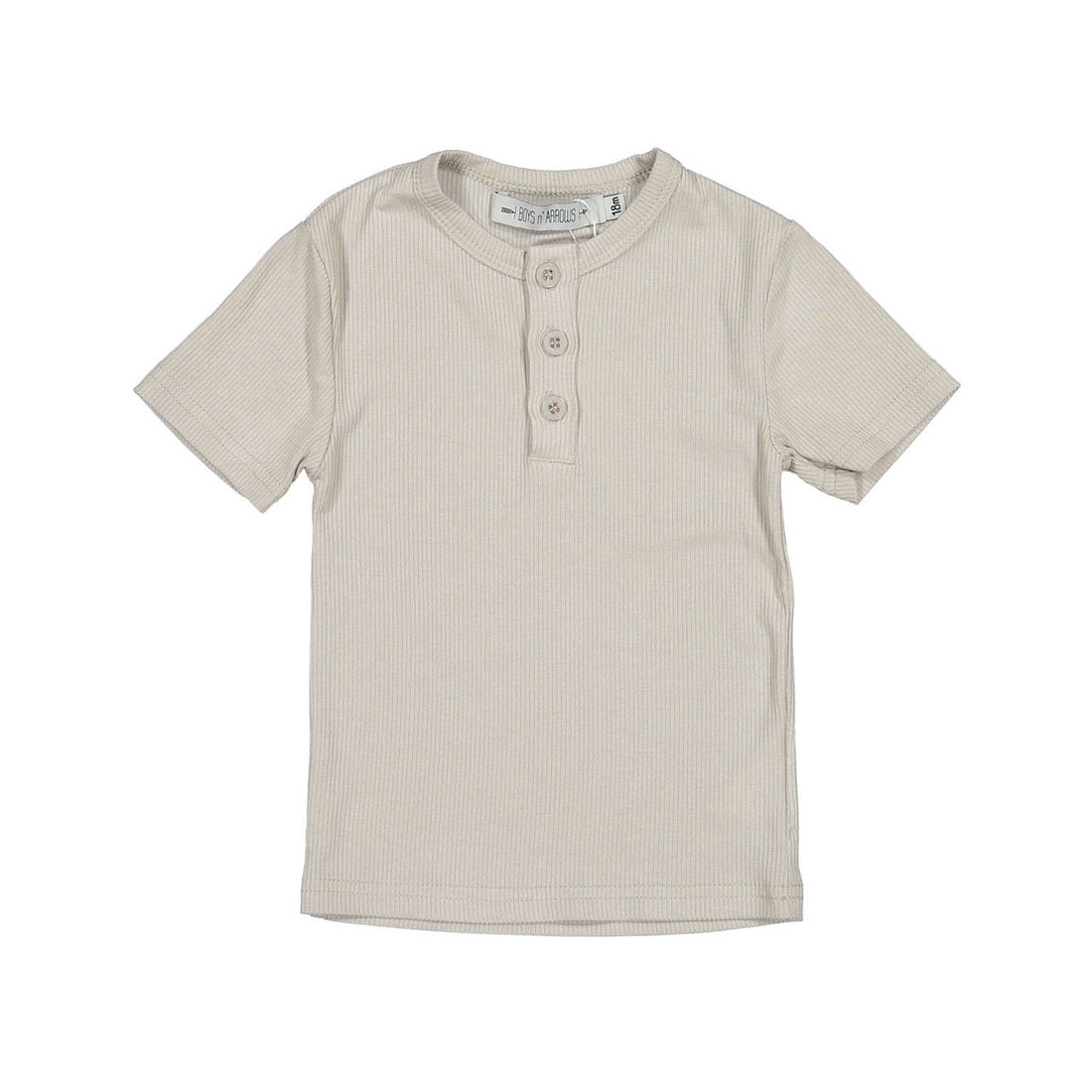 Boys and Arrows Beige Ribbed Henley Tee