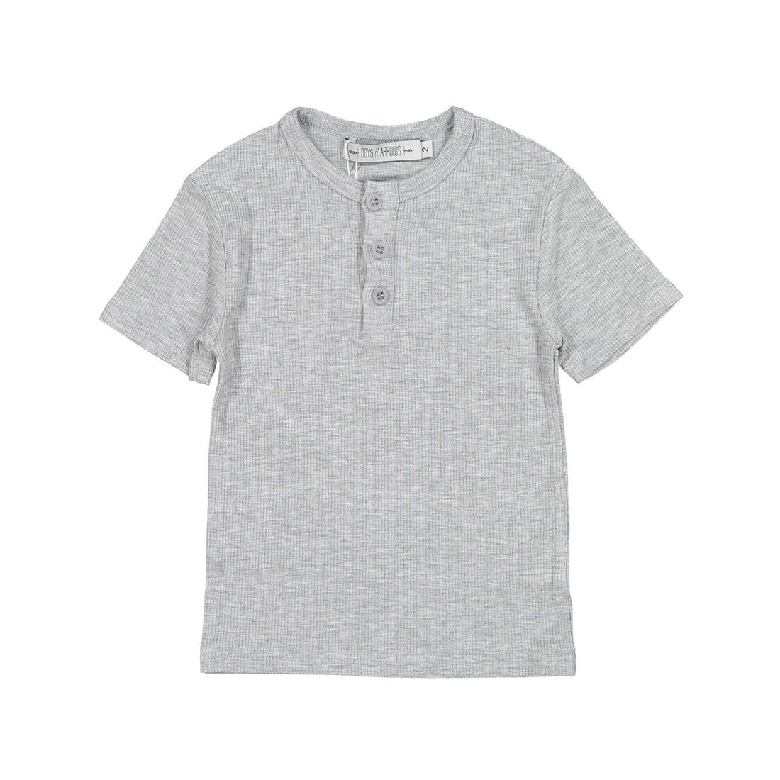 Boys and Arrows Grey Ribbed Henley Tee