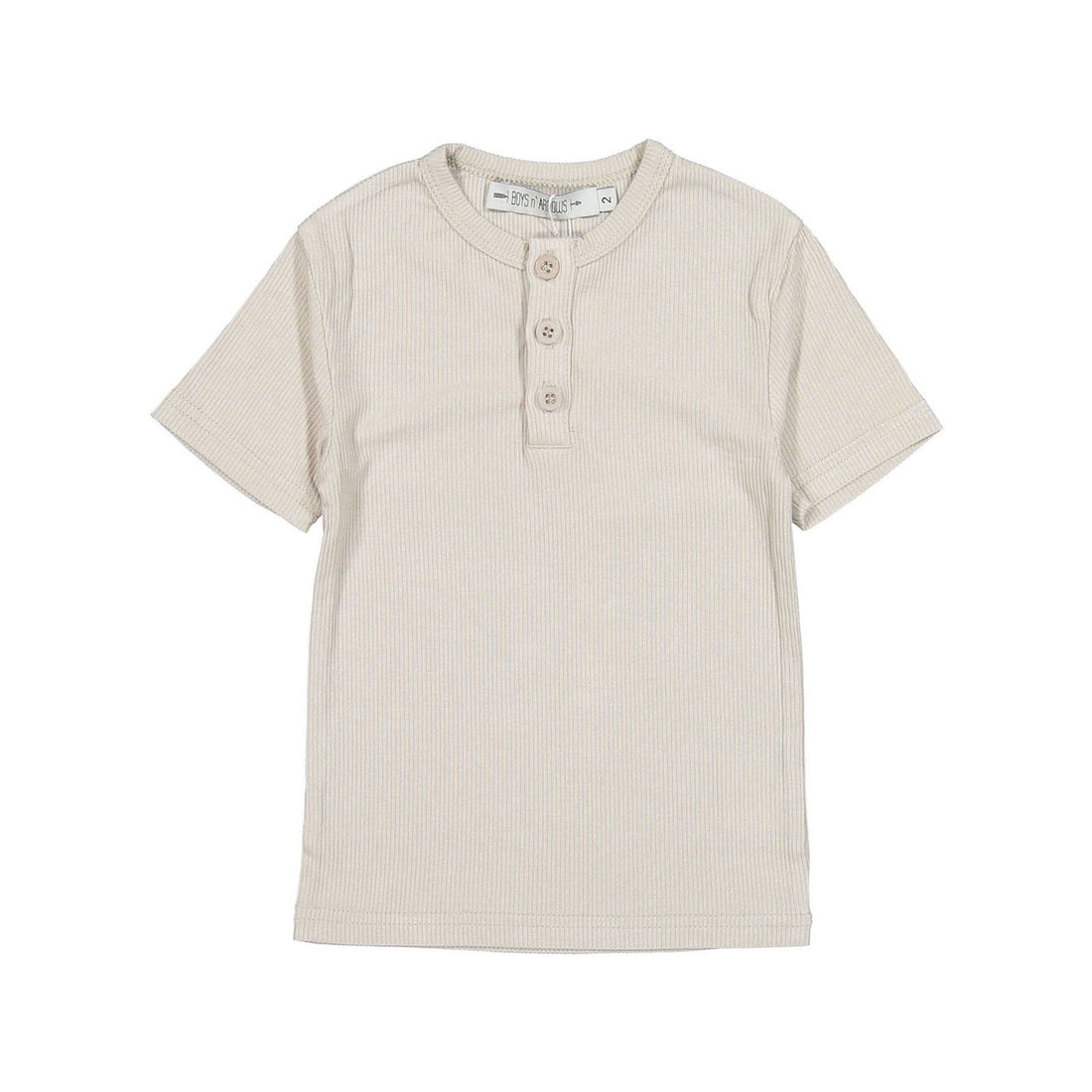 Boys and Arrows Stone Ribbed Henley Tee