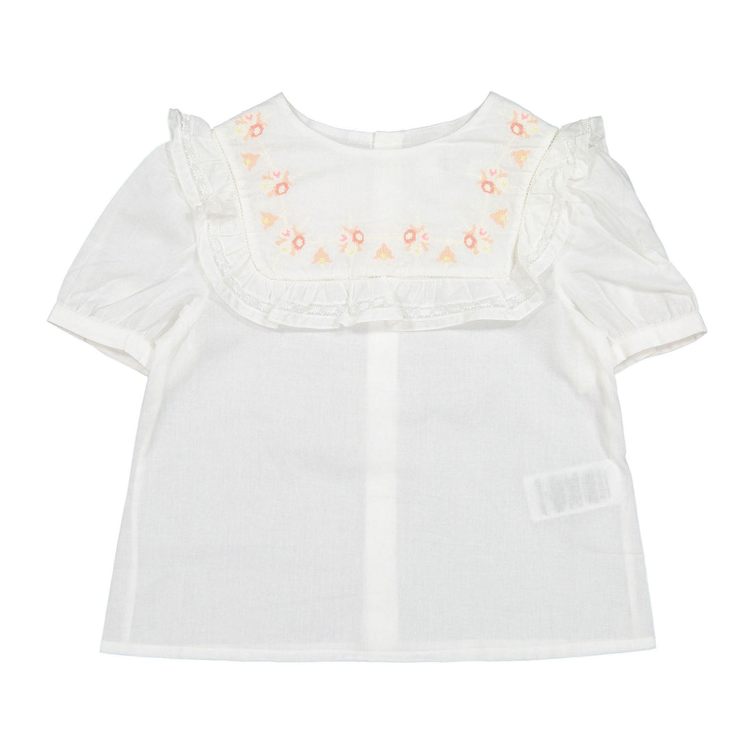 Bonpoint Milk White Embroidered Lace Blouse