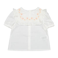 Bonpoint Milk White Embroidered Lace Blouse