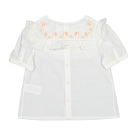 Bonpoint Milk White Embroidered Lace Blouse