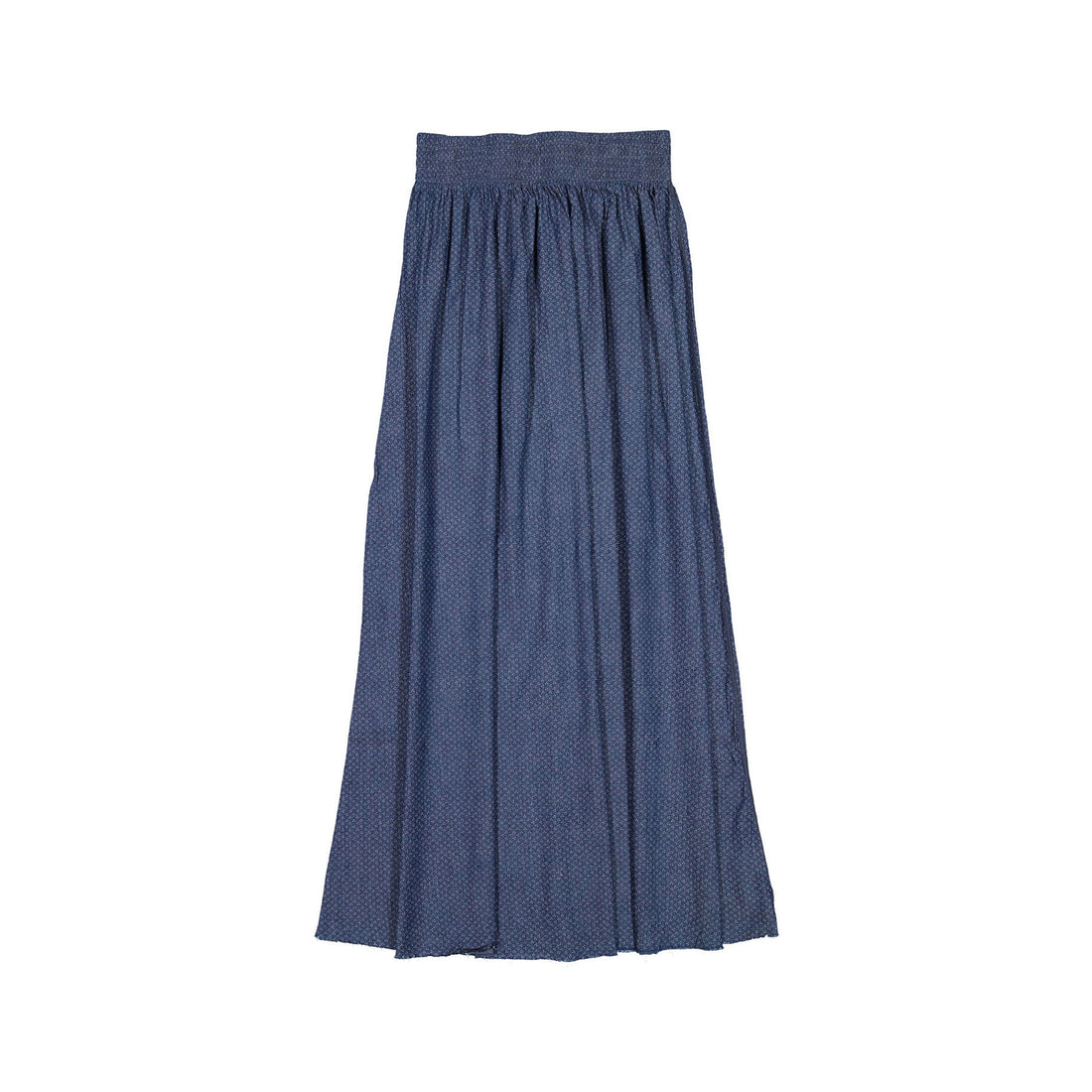 FYI Dark Denim Bud Smocked Long Skirt