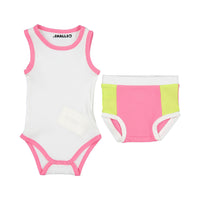 Smalls Neon Pink Colorblock Baby Tank Set