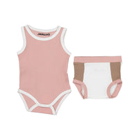 Smalls Pastel Pink Colorblock Baby Tank Set
