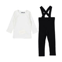Smalls Black/White Long Suspender Set