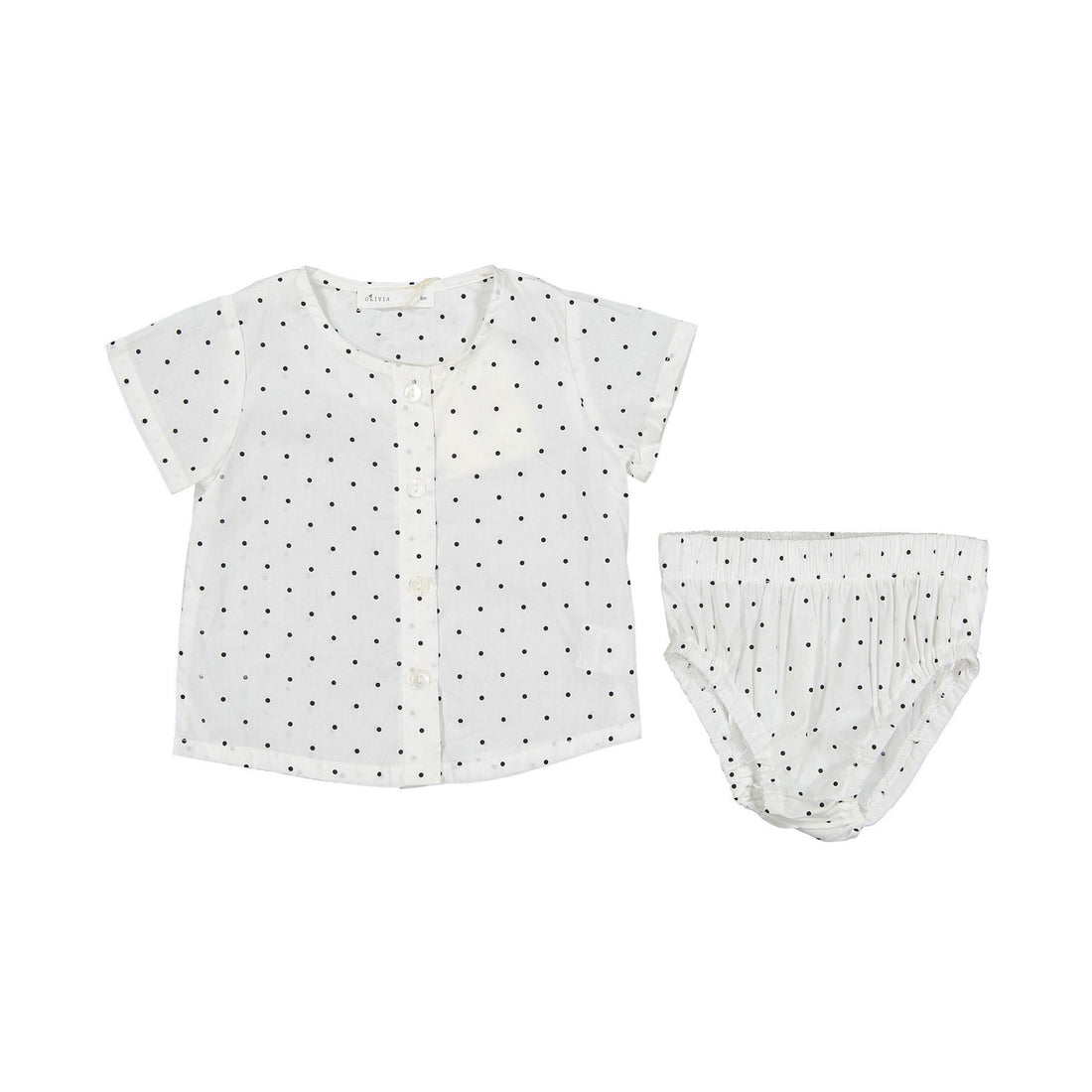 Olivia White Dot Set
