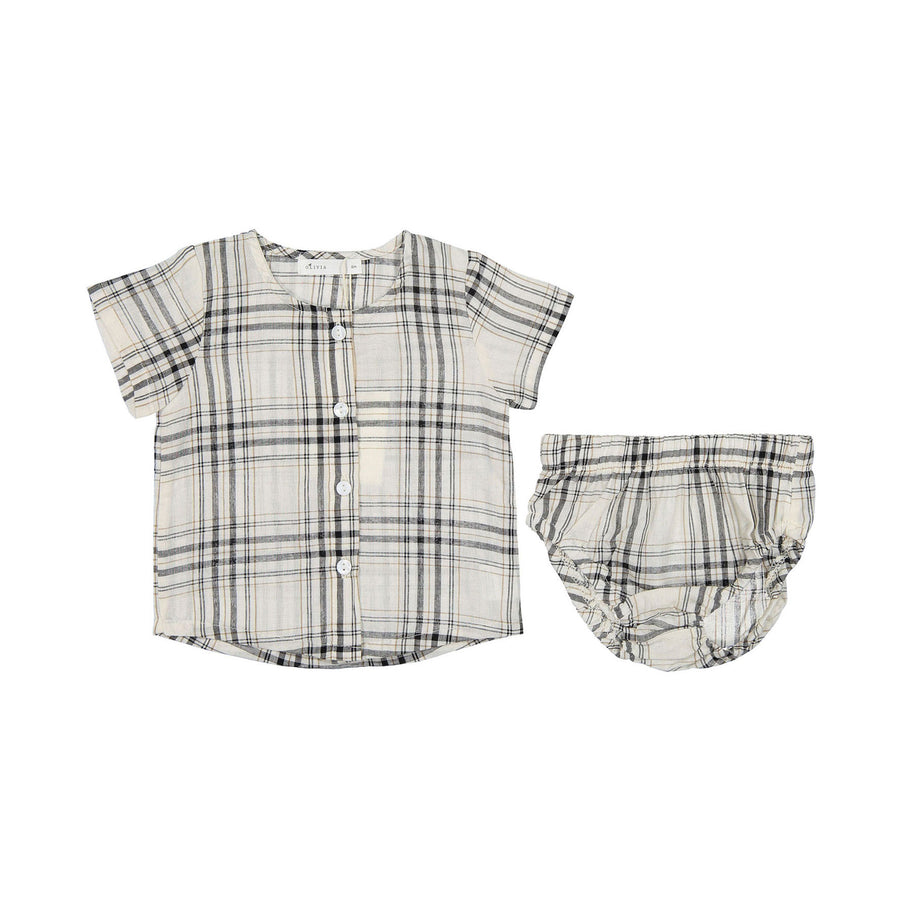 Olivia Beige Plaid Set