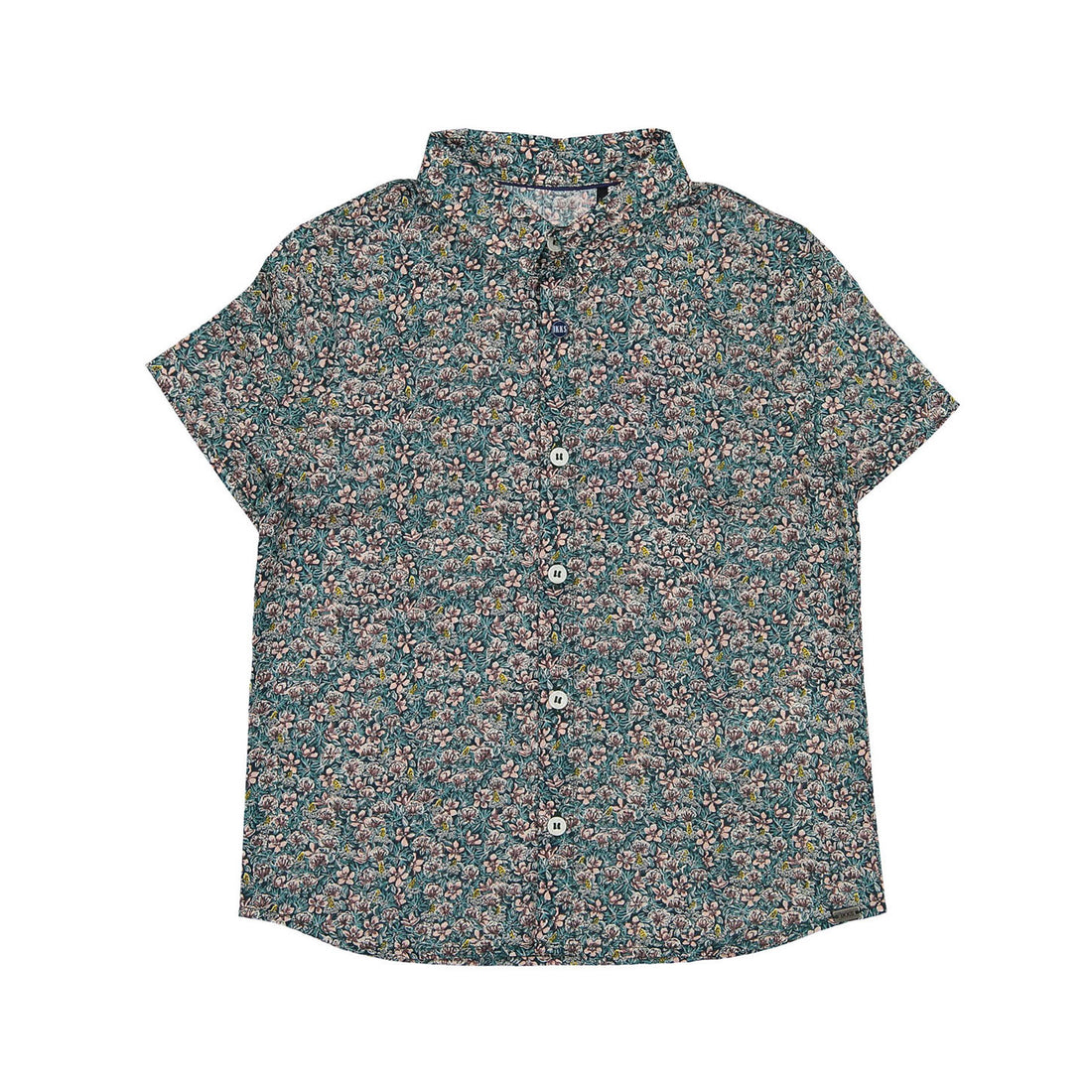 Ikks Blue Floral Army Print Shirt