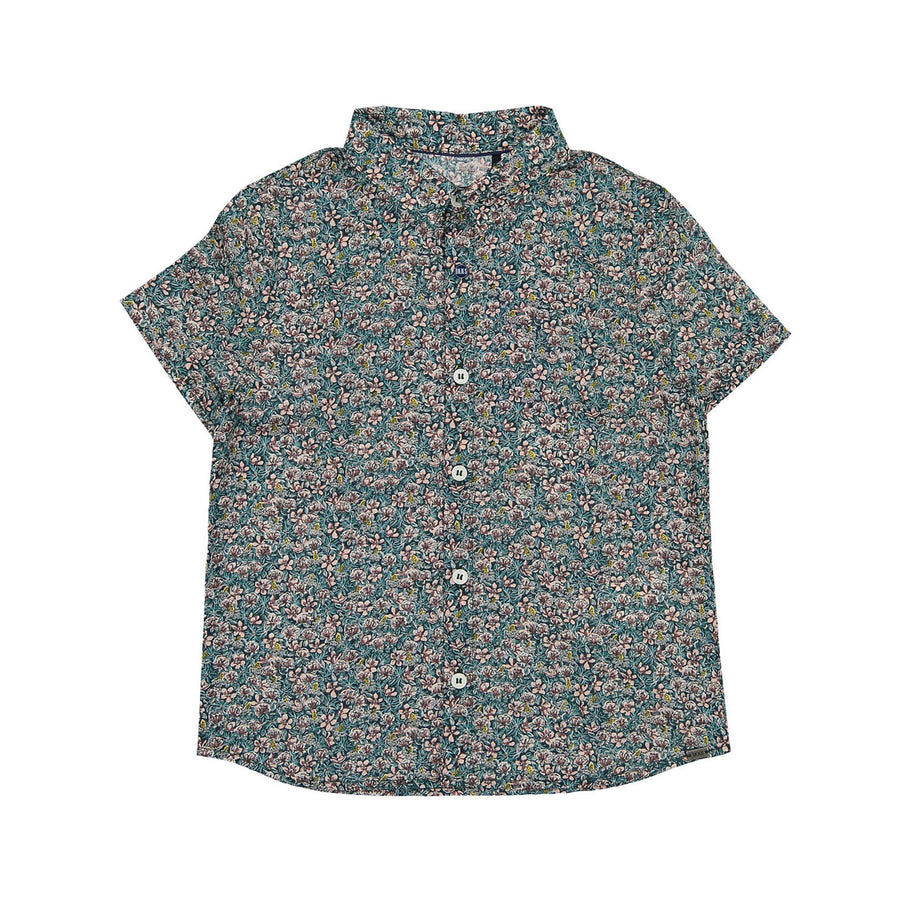 Ikks Blue Floral Army Print Shirt