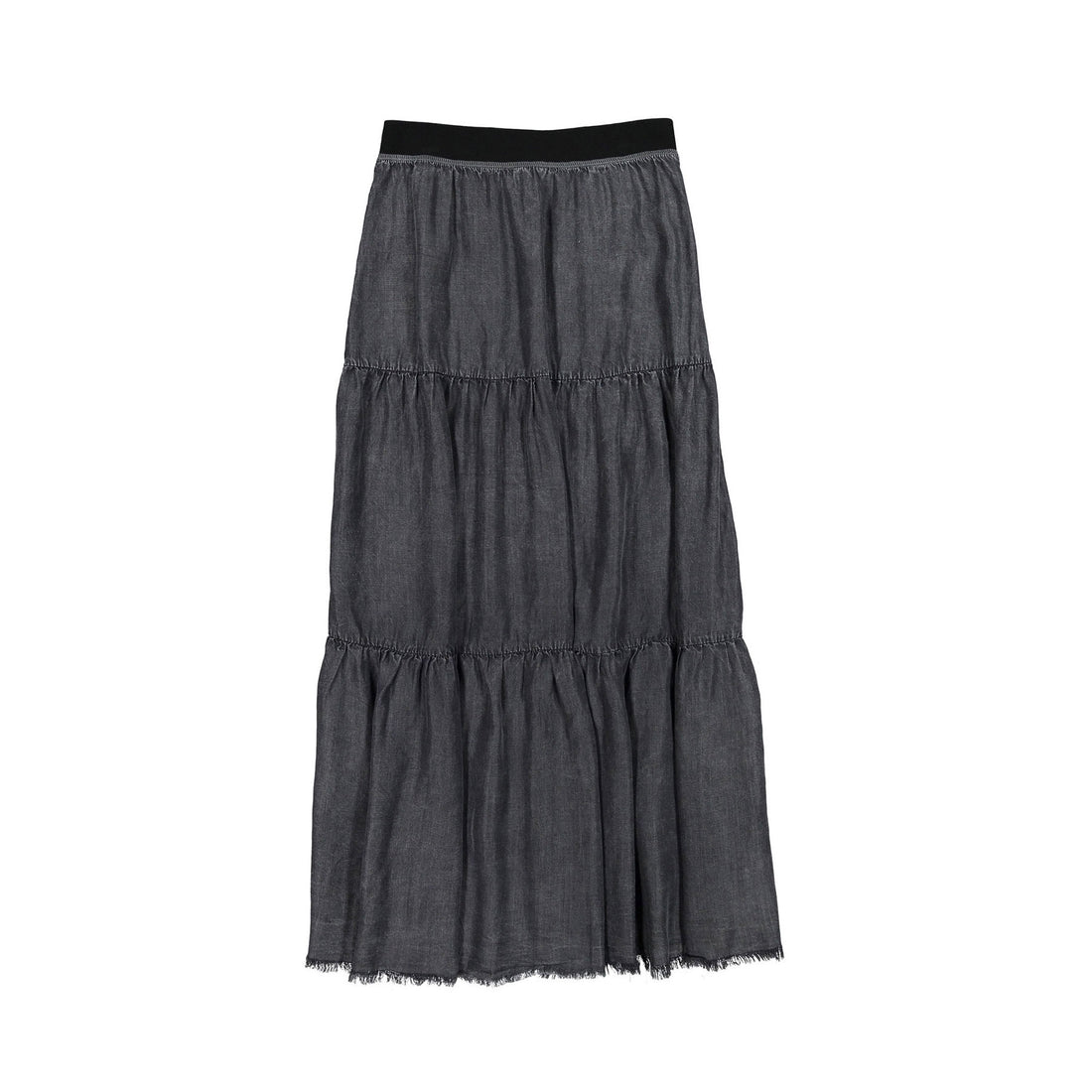FYI Grey Distressed Maxi Skirt