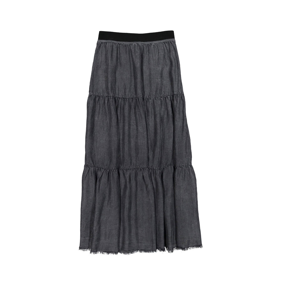 FYI Grey Distressed Maxi Skirt