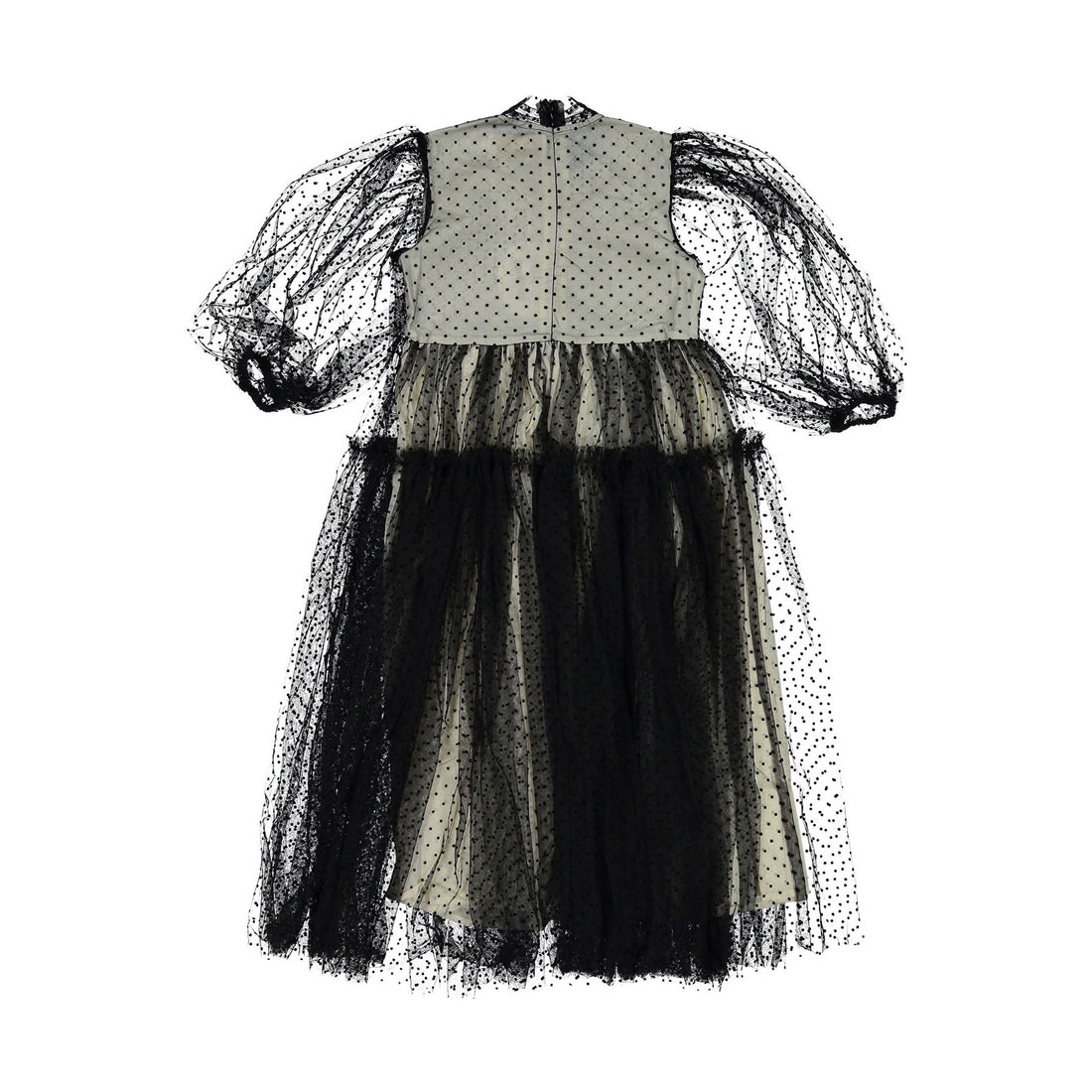 Petite Amalie Black/Cream Dotty Tulle Dress