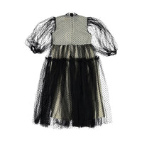 Petite Amalie Black/Cream Dotty Tulle Dress