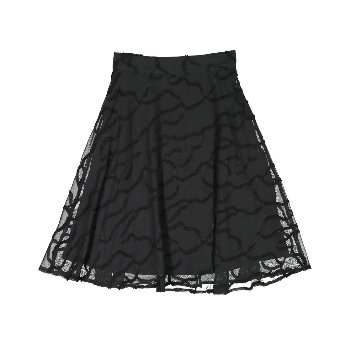 A4 Black Swirled Silky Skirt