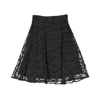 A4 Black Swirled Silky Skirt