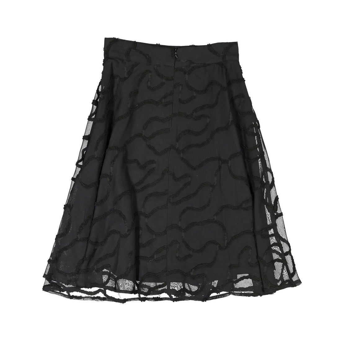 A4 Black Swirled Silky Skirt