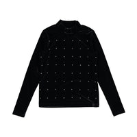 A4 Black Velvet Beaded Top