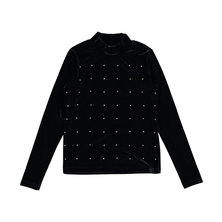 A4 Black Velvet Beaded Top
