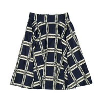 Ava and Lu Navy Big Check Silky Skirt