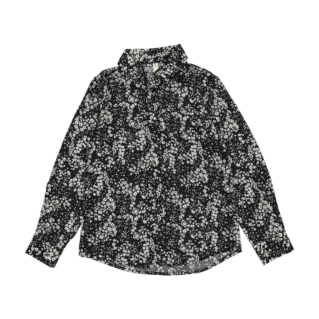Ava and Lu Black Floral Bow Neck Blouse
