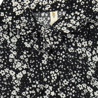 Ava and Lu Black Floral Bow Neck Blouse