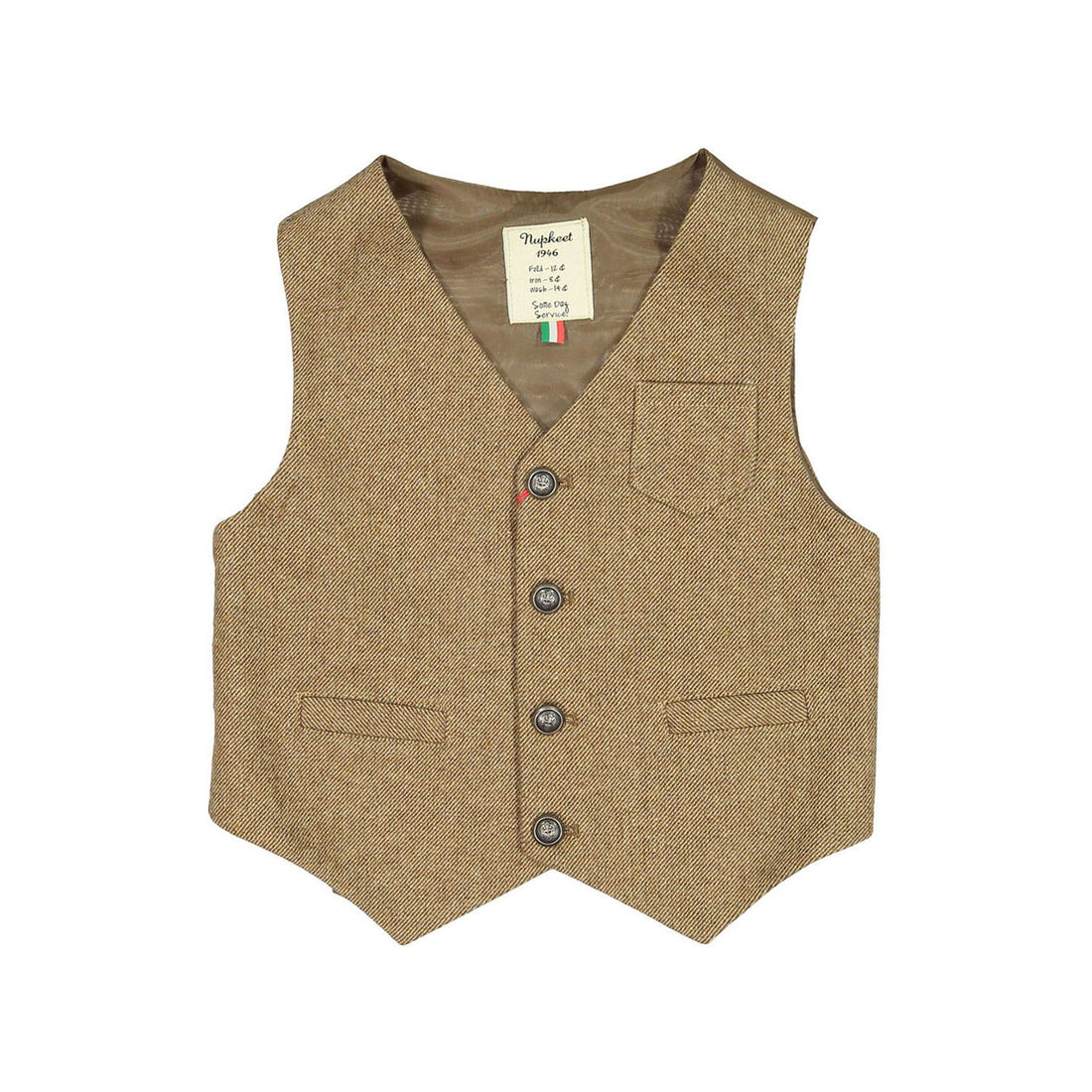 Nupkeet Brown Textured Cobra Waistcoat