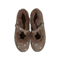 Papanatas Beige Stars Fur Lined Mary Janes