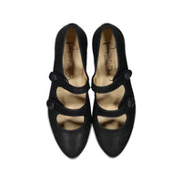 Papanatas Black Powder Double Strap Mary Janes
