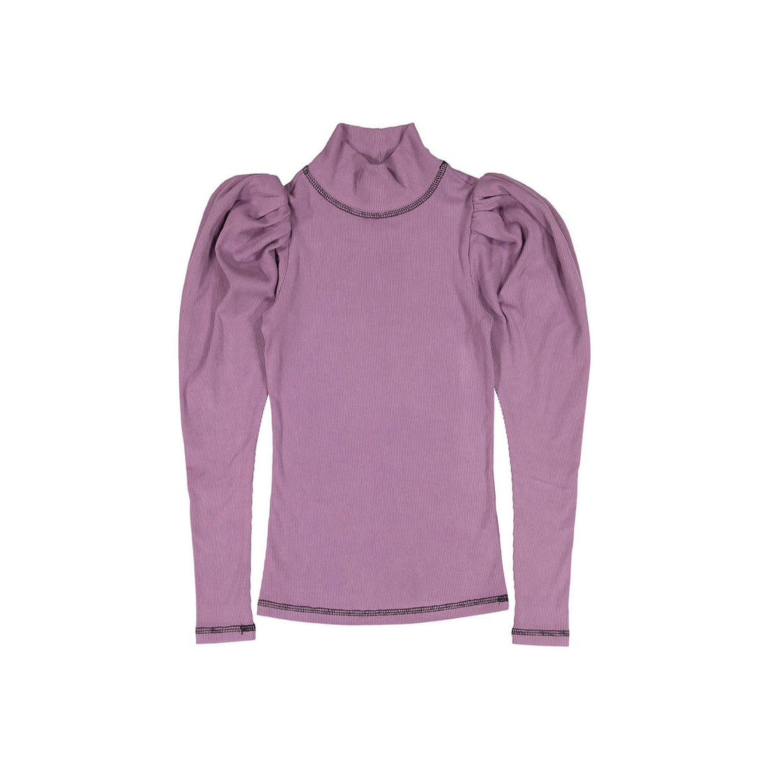 Ava and Lu Purple Puff Sleeve Turtleneck