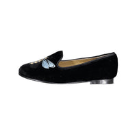 Ladida Black Bee Velvet Loafers