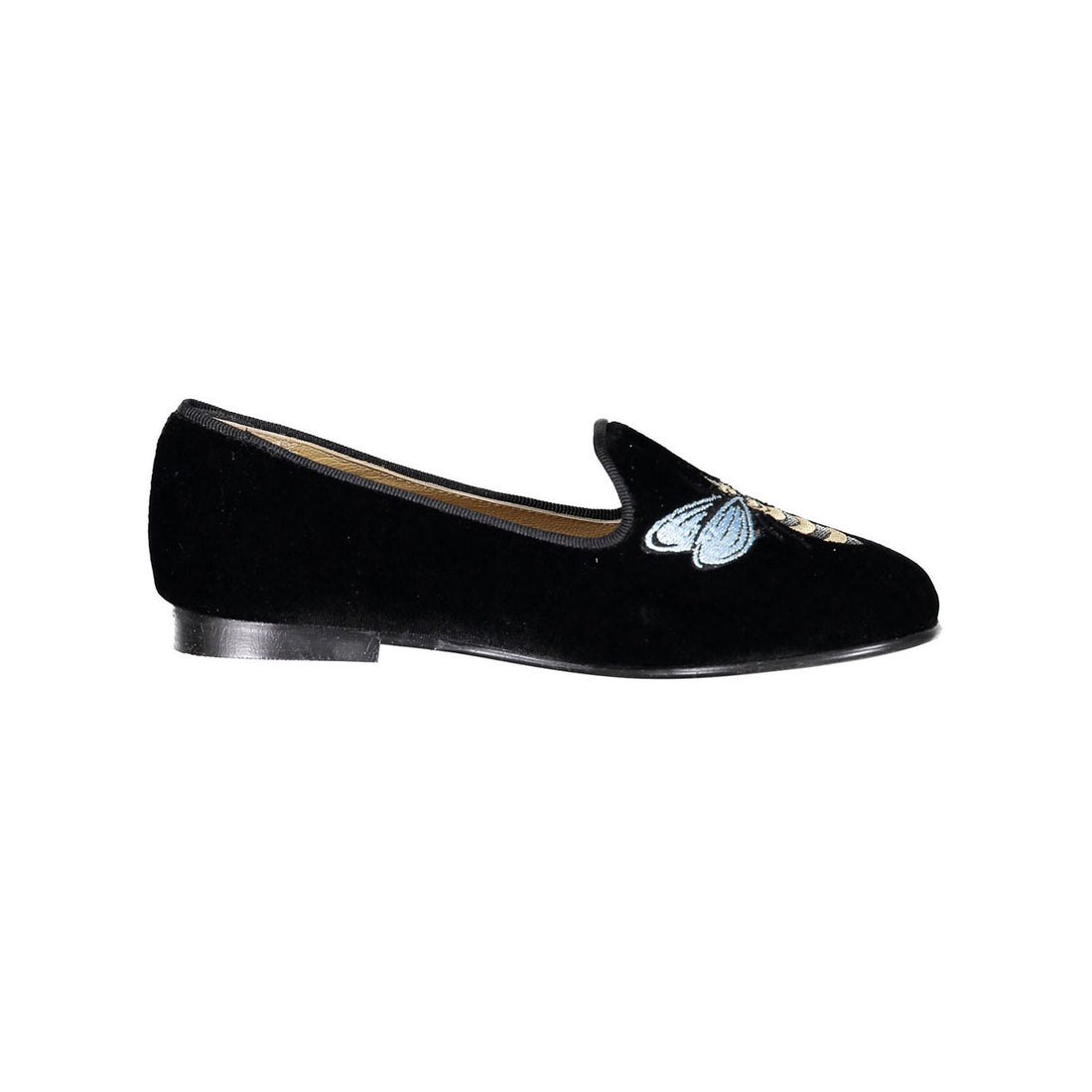 Ladida Black Bee Velvet Loafers