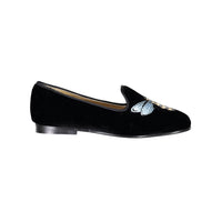 Ladida Black Bee Velvet Loafers