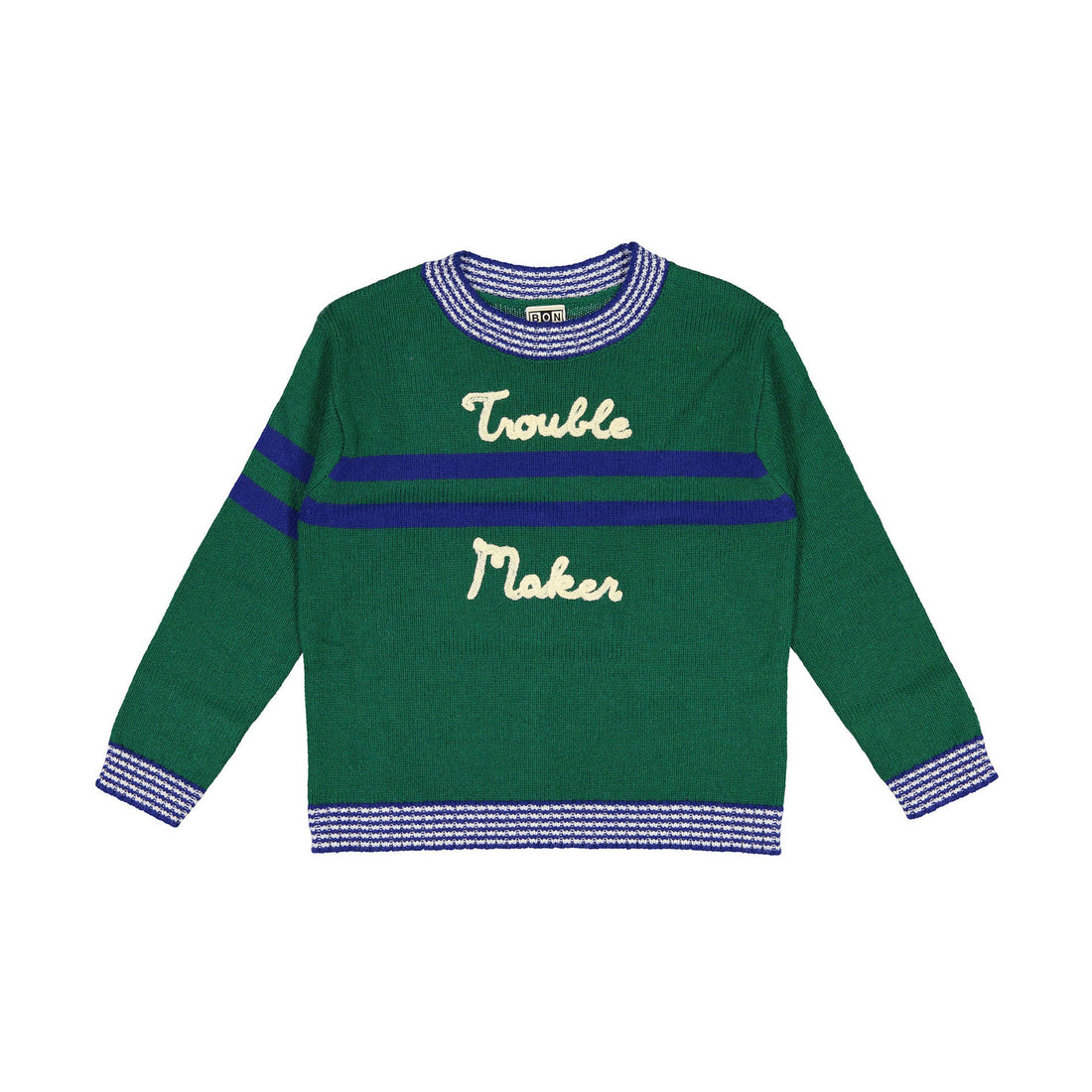 Bonton Super Green Trouble Maker Knit Sweater