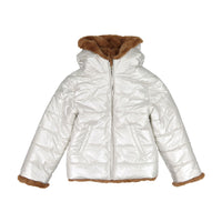 Bonton Silver Fur Lined Puffer