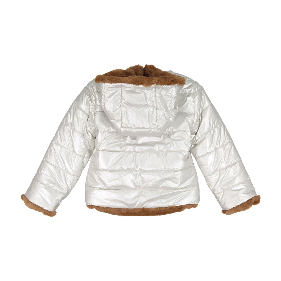 Bonton Silver Fur Lined Puffer