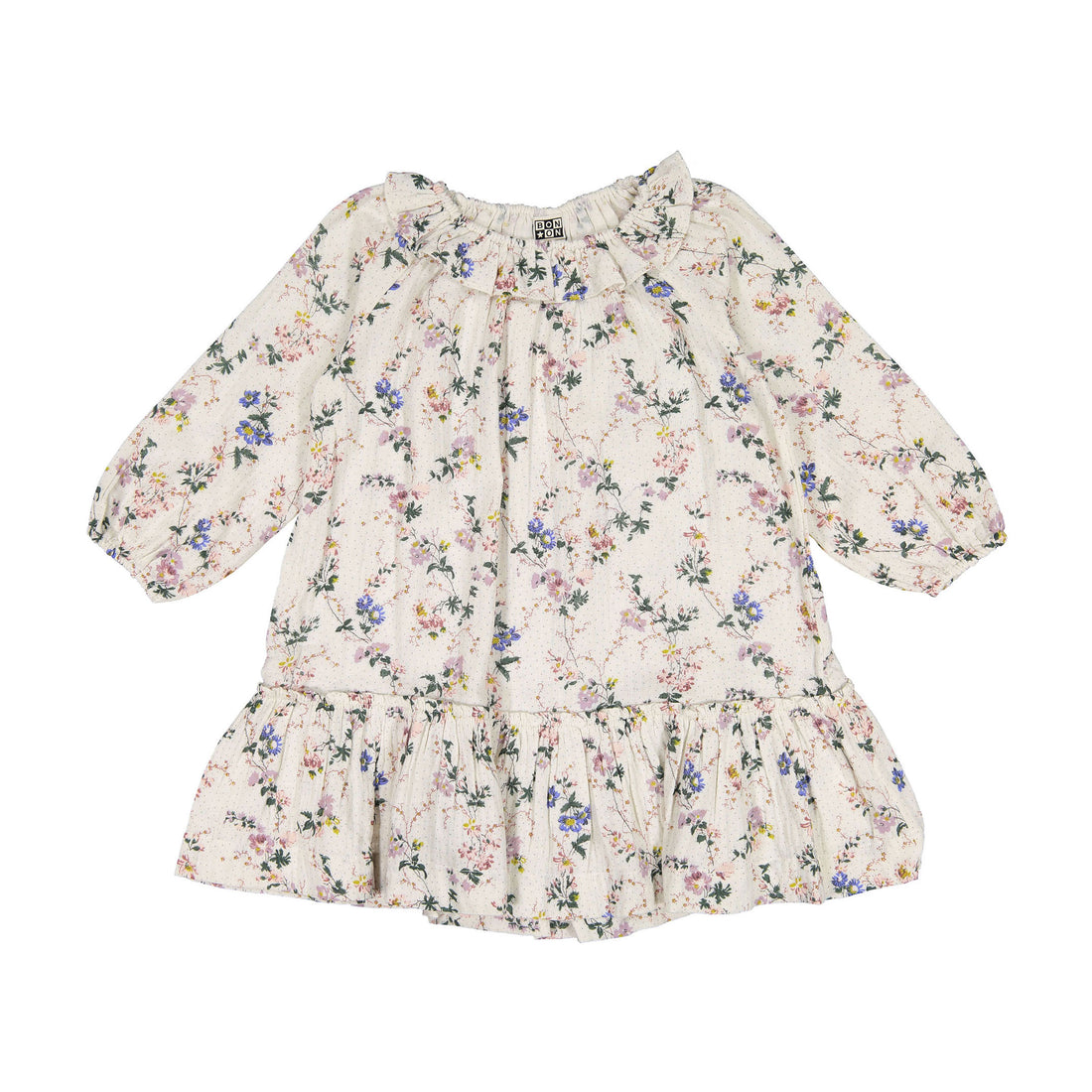 Bonton Ecru Floral Wallpaper Daria Dress