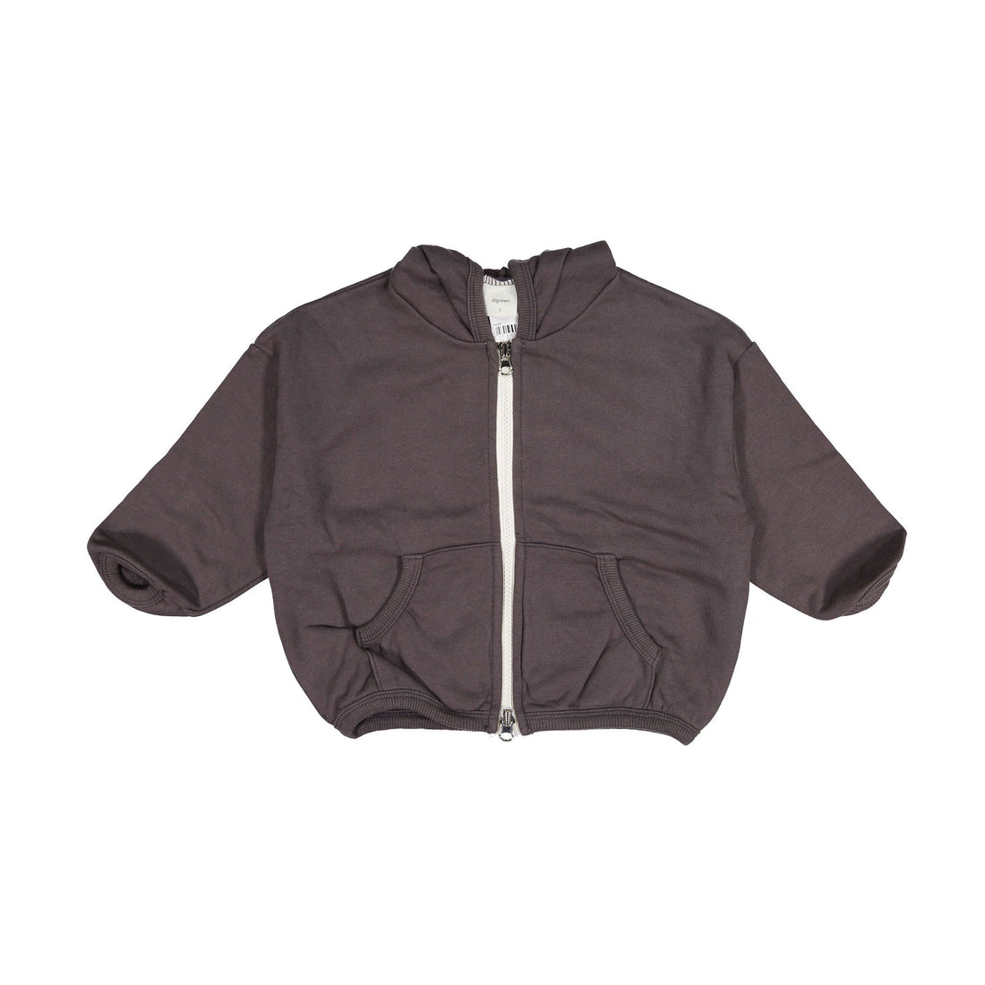 DIGREEN Dark-Gray Round Hoody Zip-Up