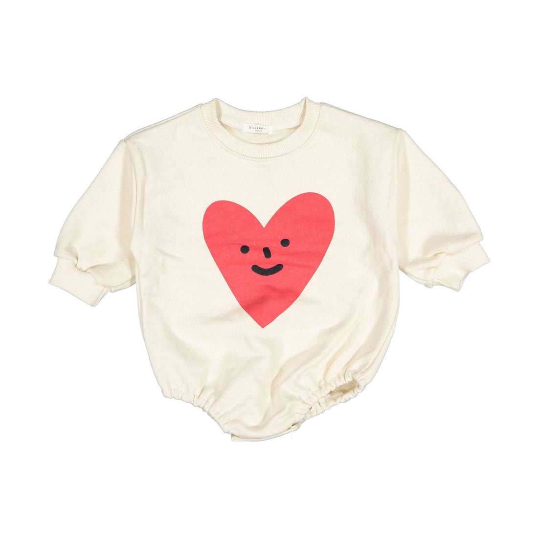 BLACK BEAN Cream Heart Bebe Bodysuit