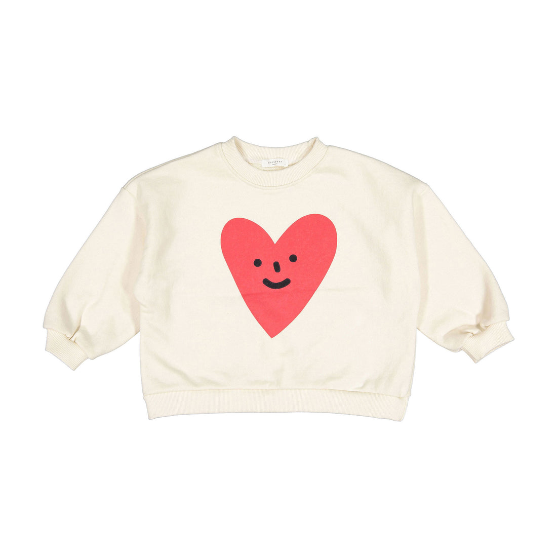 BLACK BEAN Cream Heart Sweatshirt